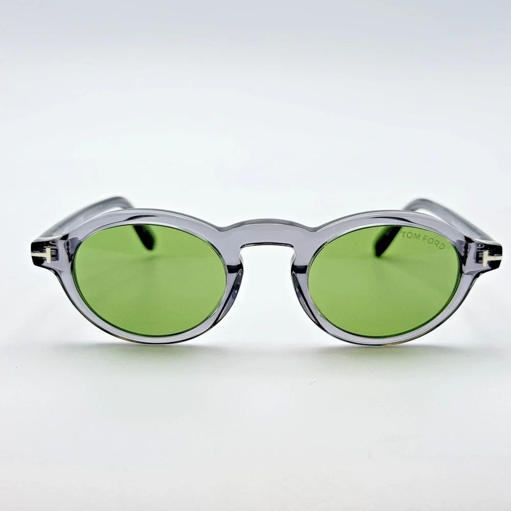 Tom Ford Sunglasses Aristotele-02 TF1332 20N Transparent Gray Frame Green Lens